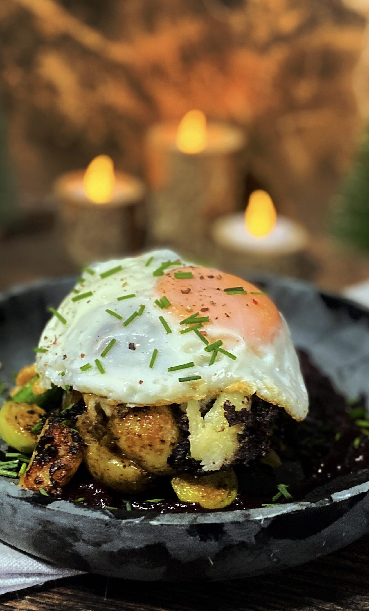 Black pudding hash