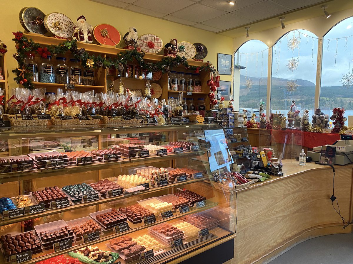 inside james of arran chocolate shop