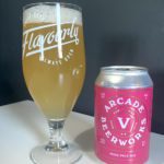 Arcade Beer Works Rose Pale Ale poured can in Flavourly glass