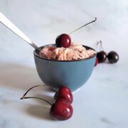 cherry ice cream in bowl