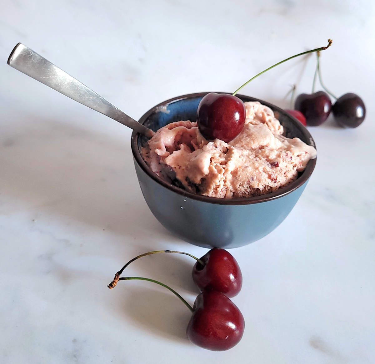 cherry ice cream in bowl 2