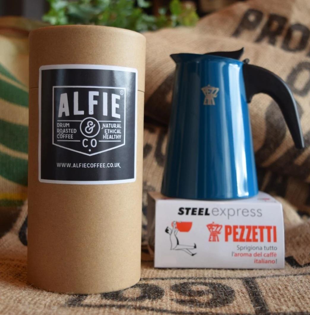 alfie & Co moka pot coffee gift set