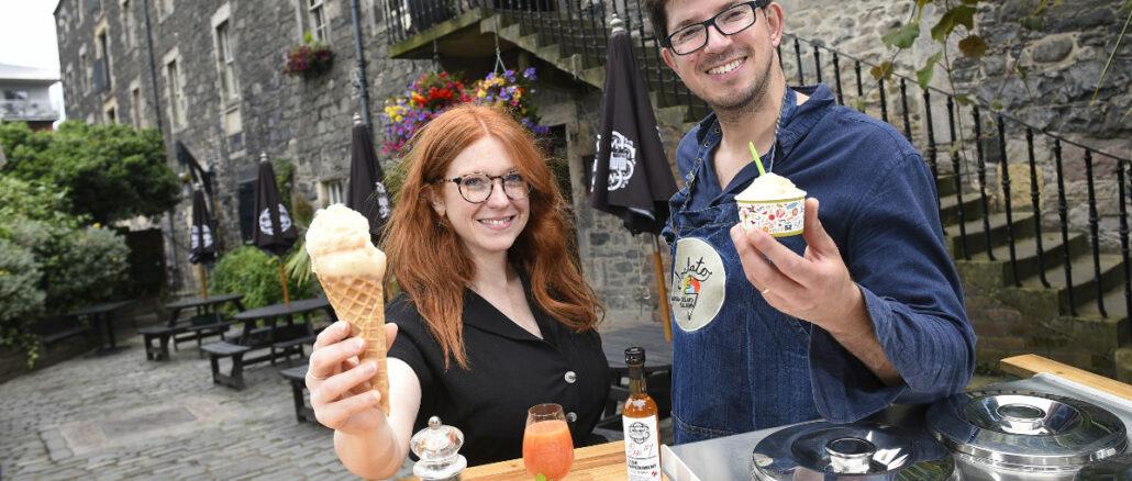 Sonia Raineri and Joe Sykes at The Vaults with sorbet