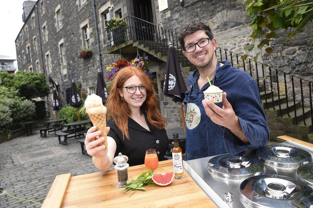 Sonia Raineri and Joe Sykes at The Vaults with sorbet