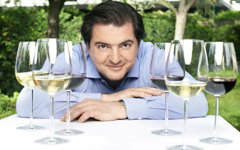 Mathew Jukes with wine glasses