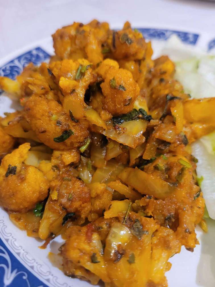 Spiced cauliflower bhaji at Prince of India Pitlochry