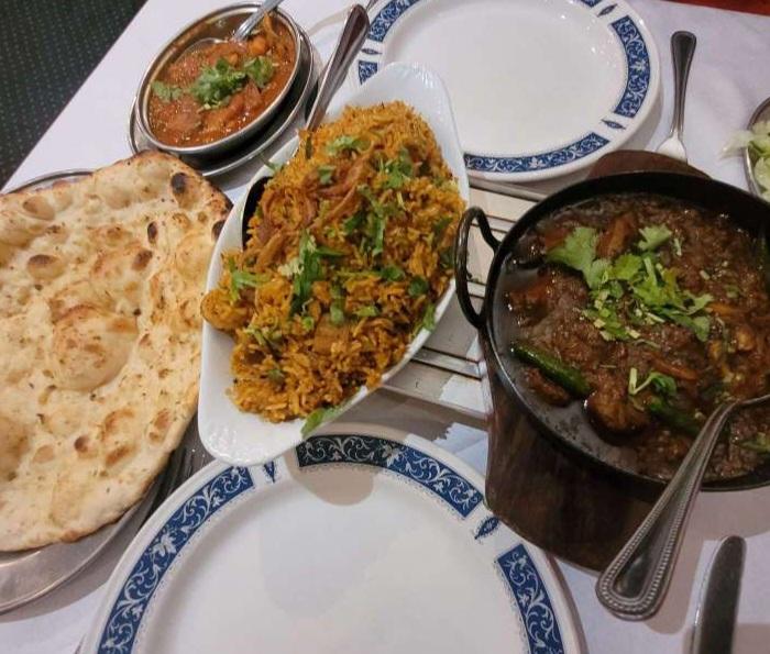 Indian curries, biryani and naan at Prince of India Pitlochry