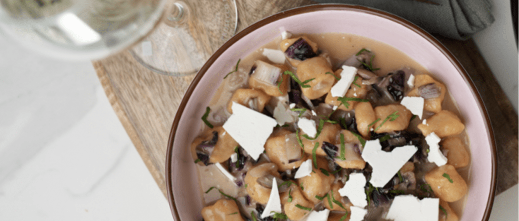 Sweet potato Gnocchi with Radicchio and smoked ricotta recipe
