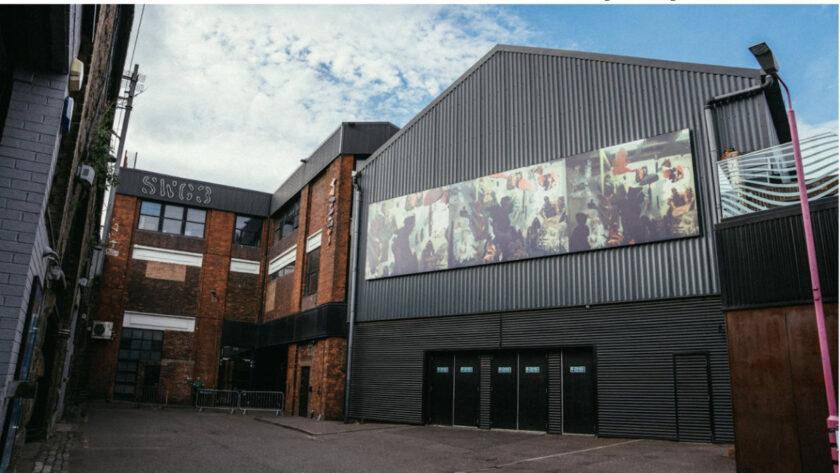 Lloyd Foster’s artwork for The Billboard Project at SWG3. Photo by Michael Hunter.