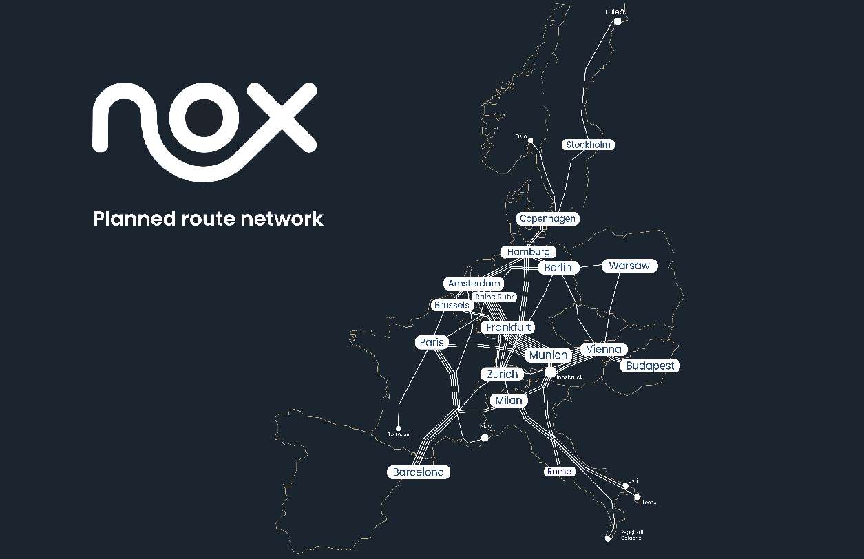 Nox Night Trains Route Map