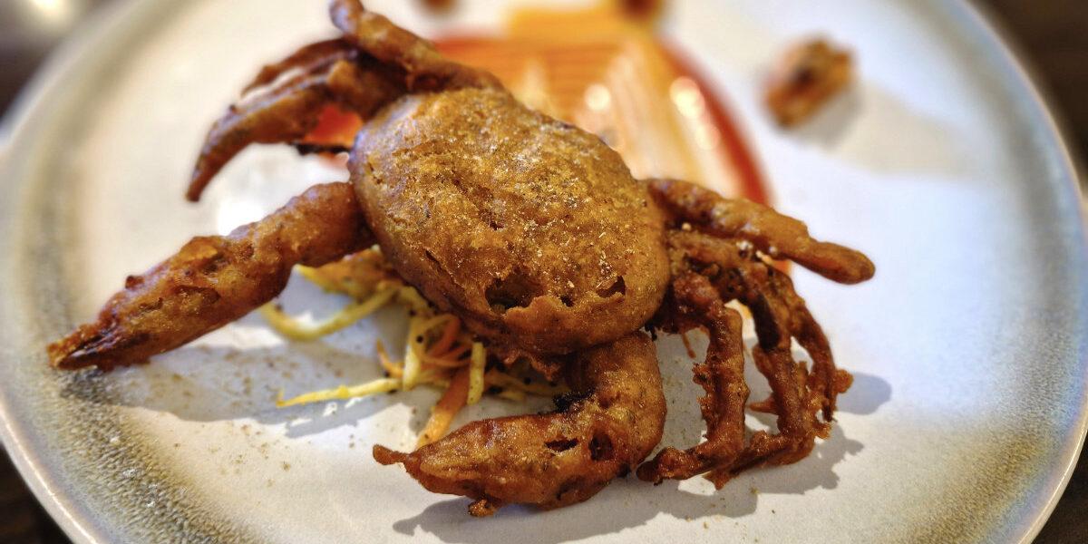 the mint room bath soft shell crab starter