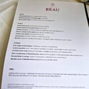 Brasserie Beau Hotel Indigo Bath menu