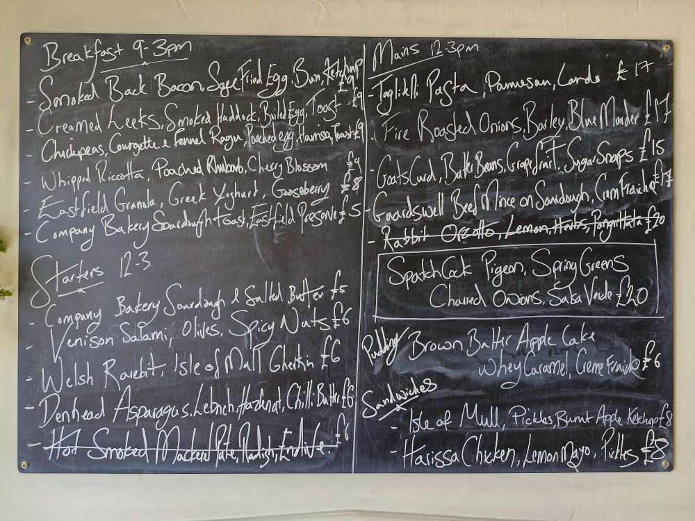 Eastfield Dundee menu