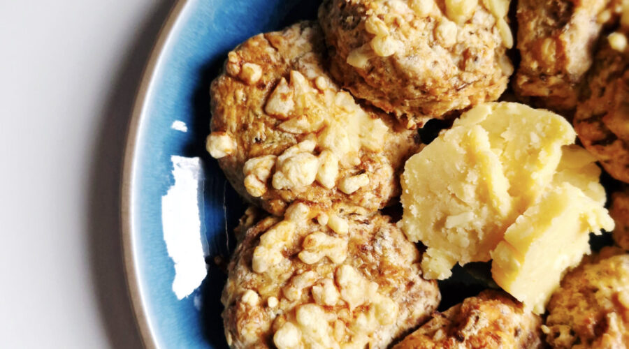 Parsnip & Gruyere scones with honey butter Recipe