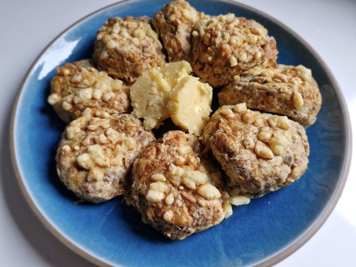 Parsnip & Gruyere scones with honey butter