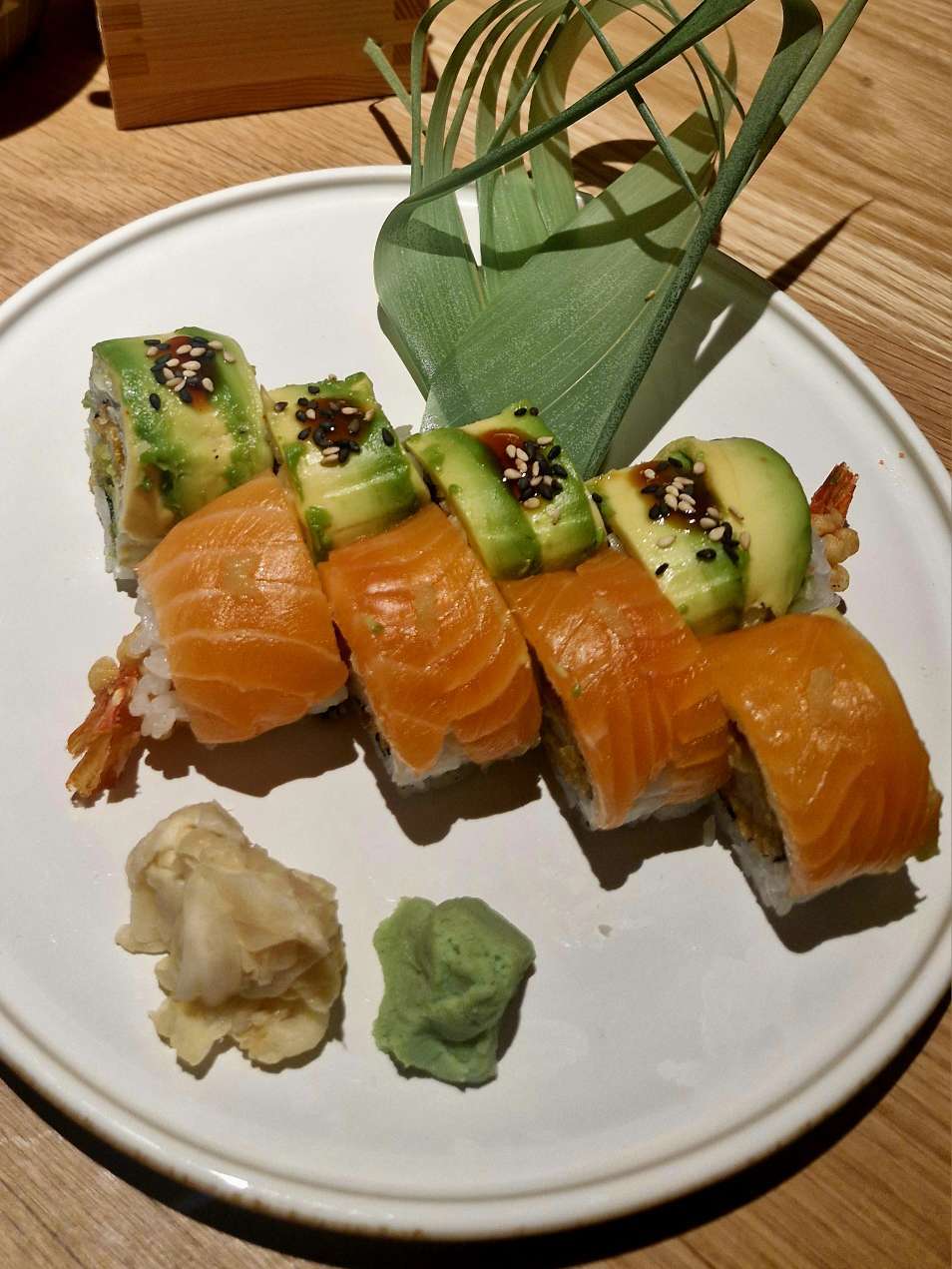 Ebi Panko. Tempura shrimp & spicy sauce, topped with avocado New York Subway. Tempura shrimp, avocado & spicy sauce, topped with salmon & garlic