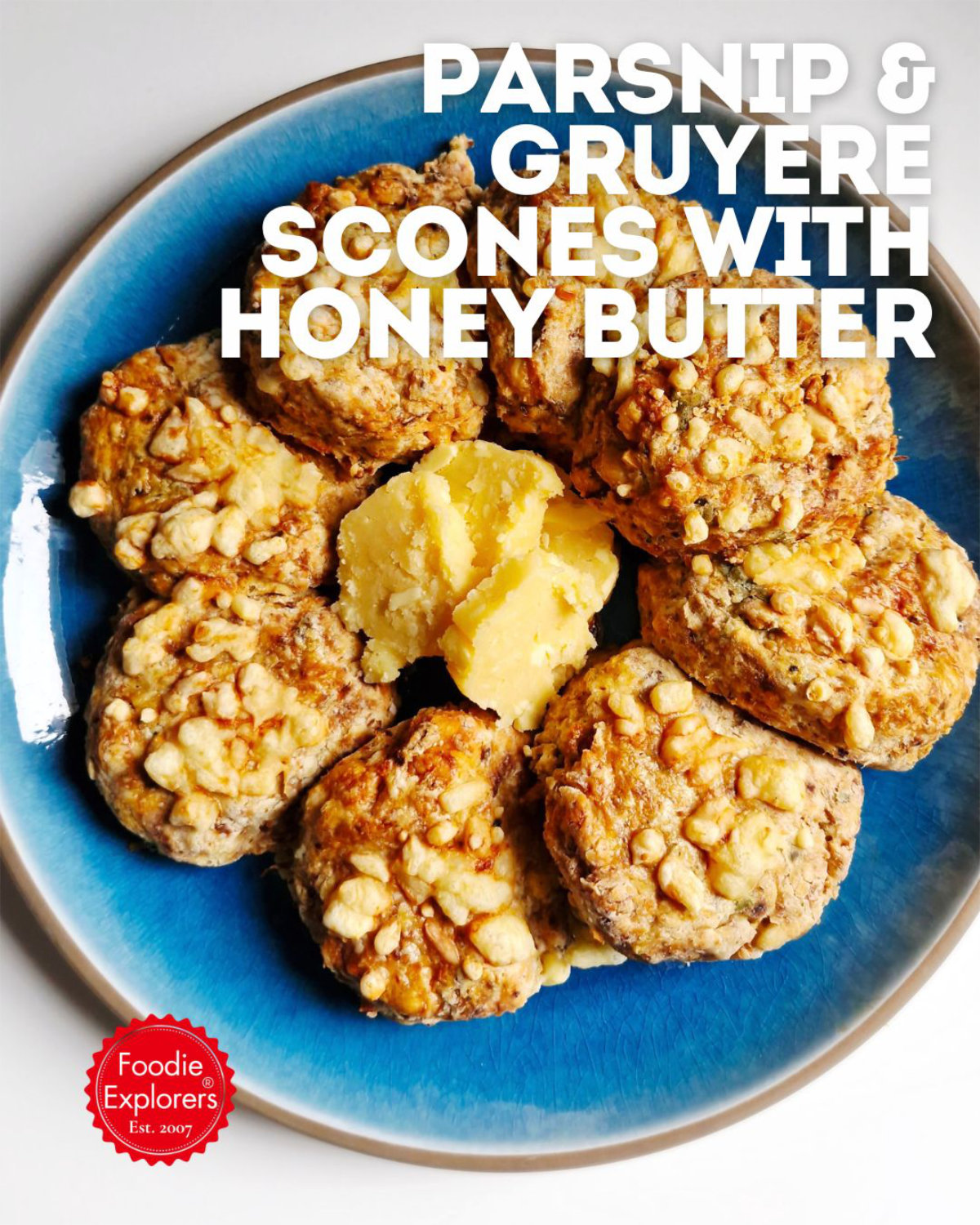 Parsnip & Gruyere scones with honey butter Recipe