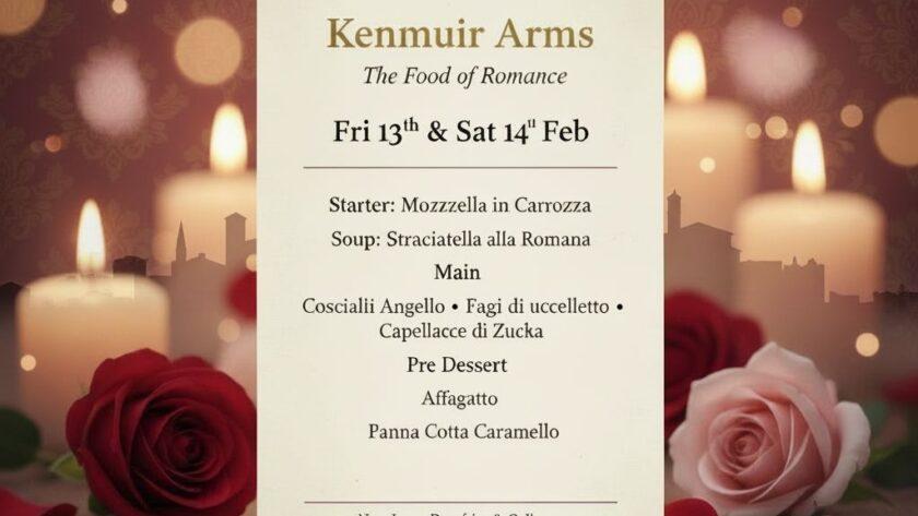 kenmuir arms valentines menu