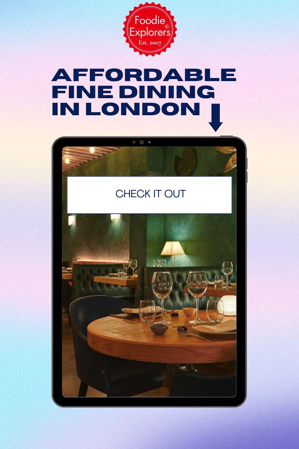 affordable fine dining in london