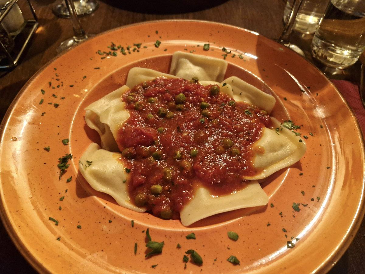 Traditional Maltese fresh pasta dish served at Il-Merill restaurant in Sliema Malta