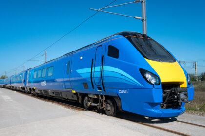 Refurbished Lumo West Coast train ahead of launch between London Preston and Stirling