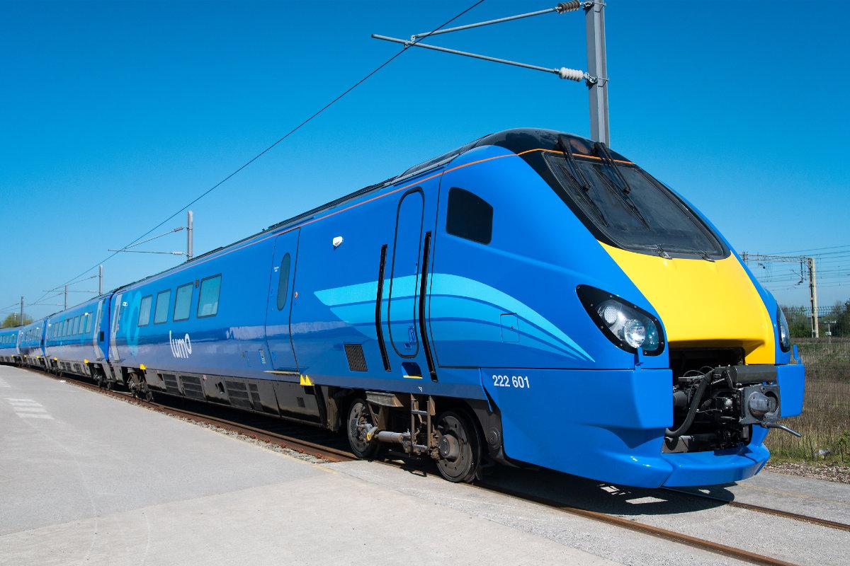 Refurbished Lumo West Coast train ahead of launch between London Preston and Stirling