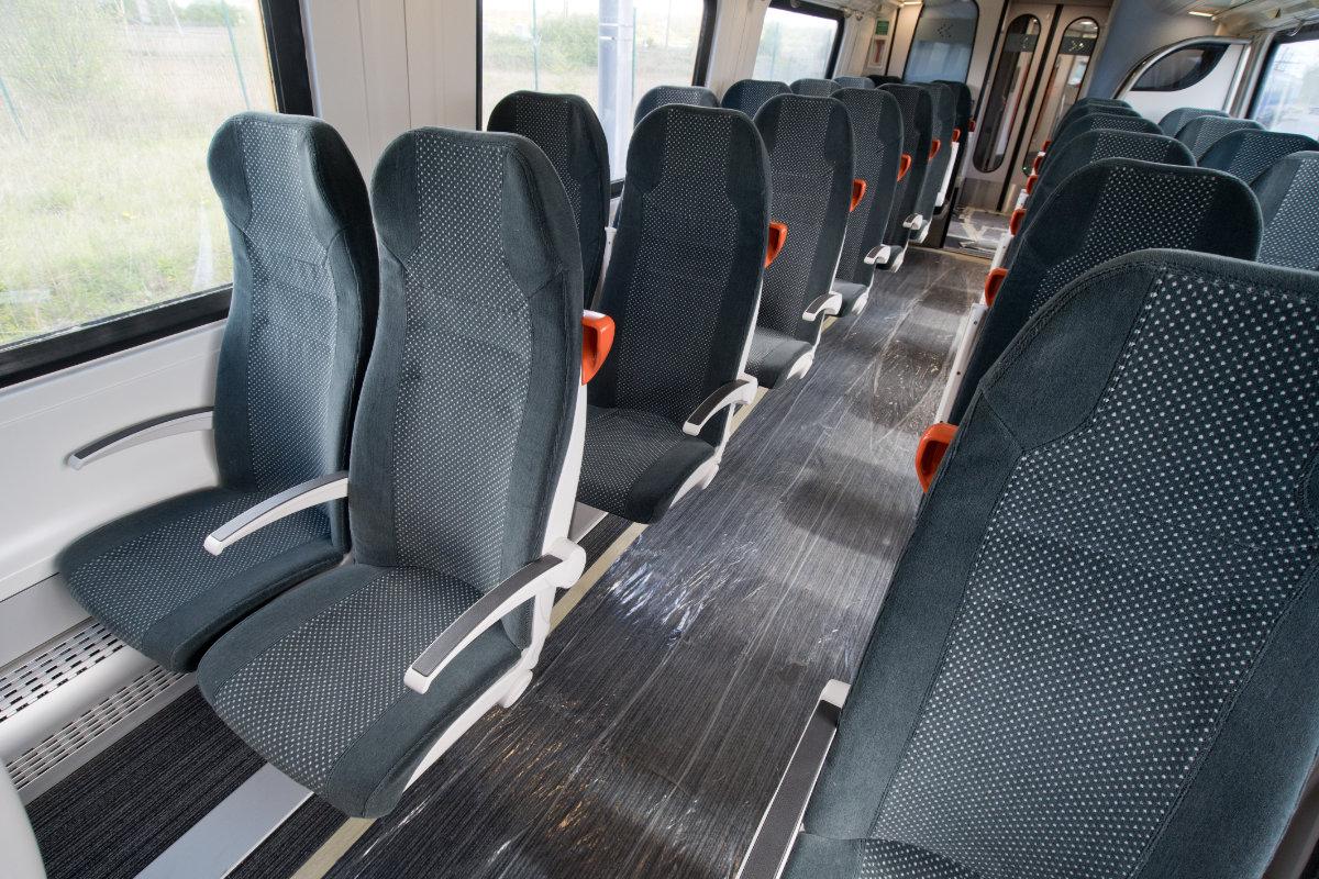 Refurbished Lumo West Coast train ahead of launch between London Preston and Stirling