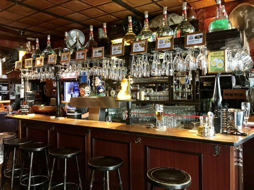 House schnapps selection at Dicke Wirtin Berlin