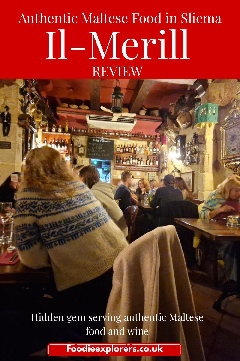 Traditional Maltese food at Il-Merill restaurant in Sliema Malta including rabbit and local dishes