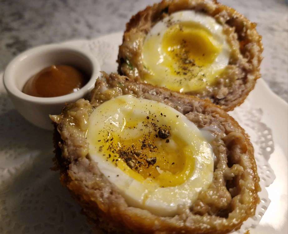 scotch egg teal by sally abe
