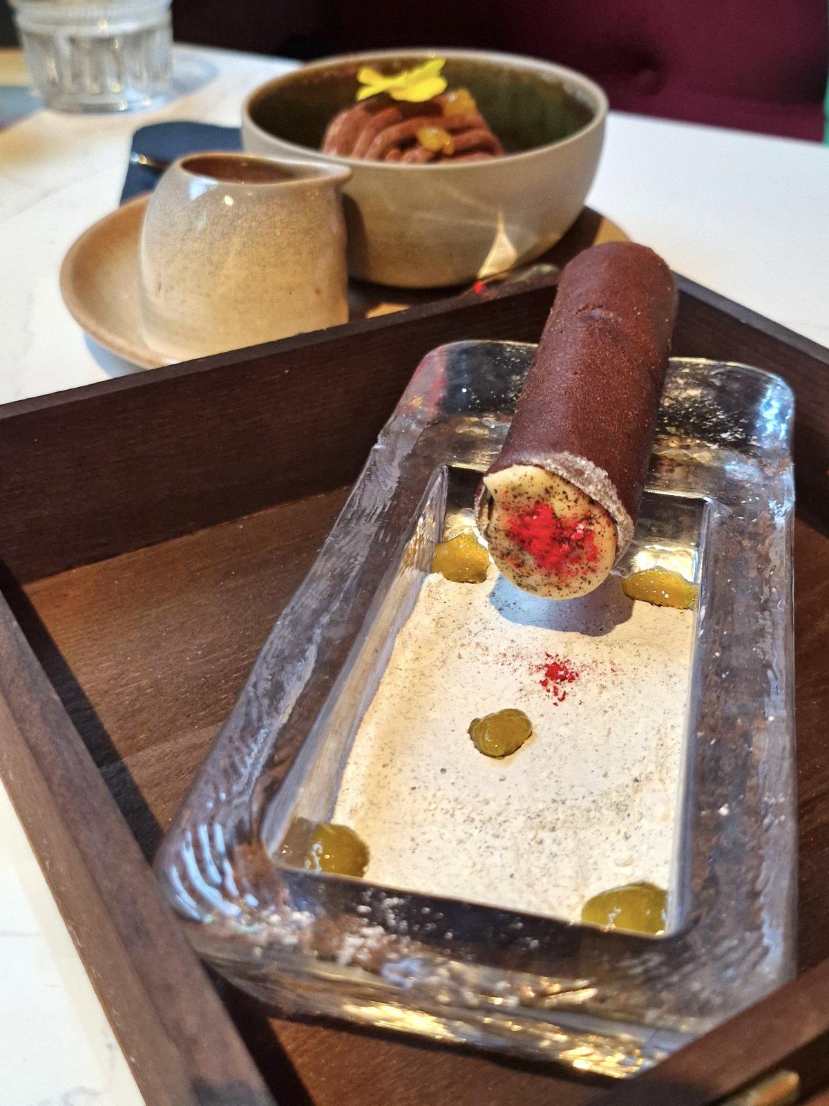 el santo glasgow chocolate cigar dessert