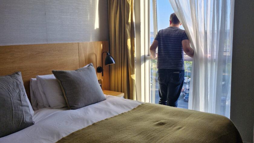 mark looking out window apex hotel dundee