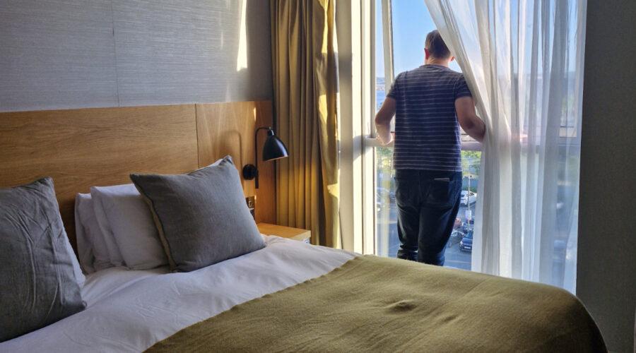 mark looking out window apex hotel dundee