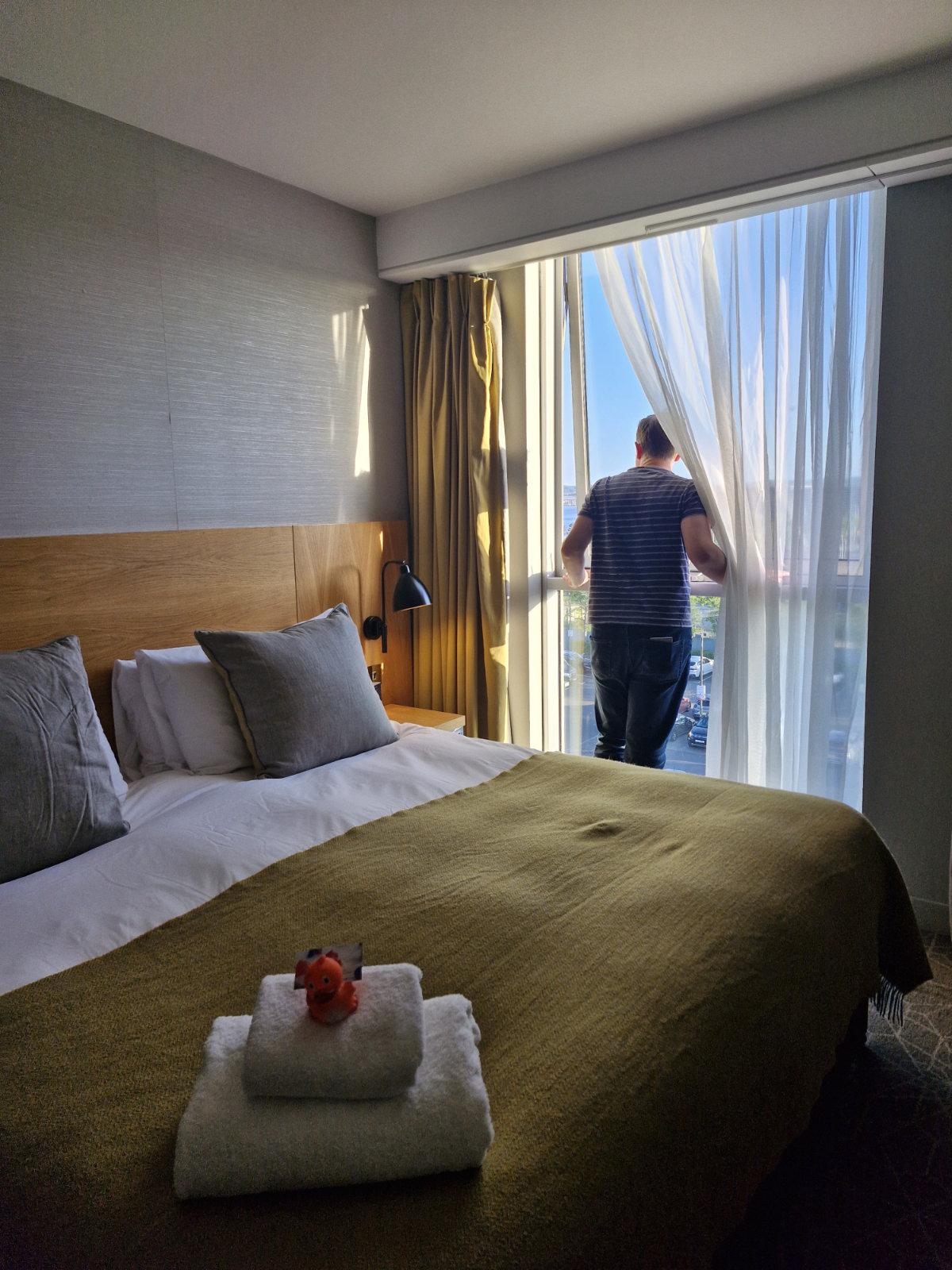 mark looking out window apex hotel dundee