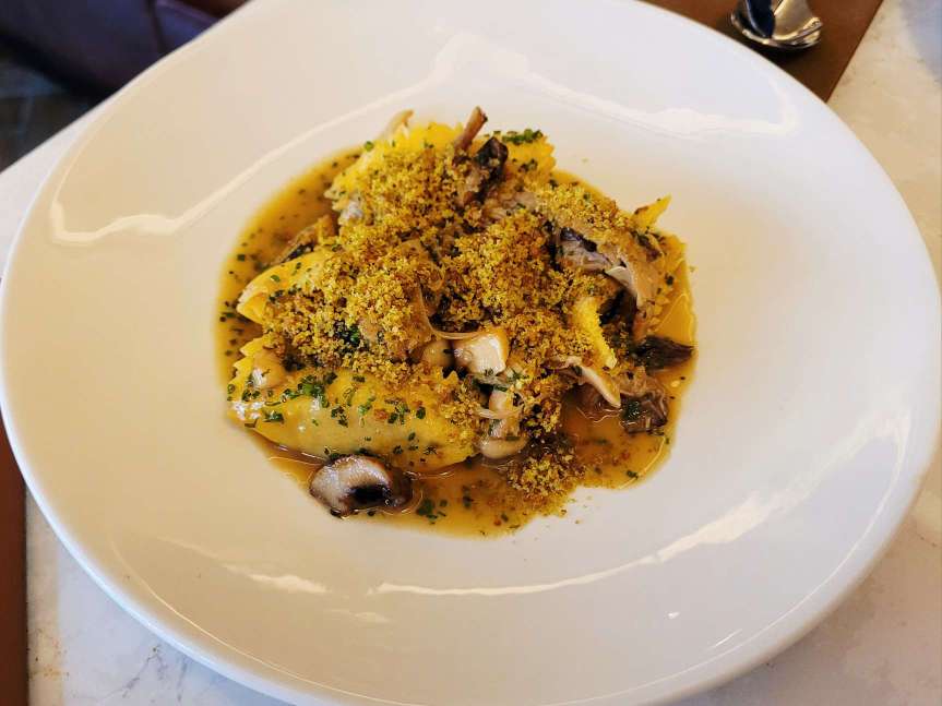 agnolotti - wild mushroom - rabbit leg ragu