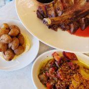 cote de boeuf and sides