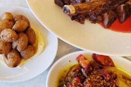 cote de boeuf and sides