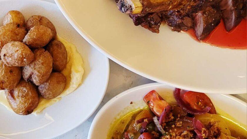 cote de boeuf and sides