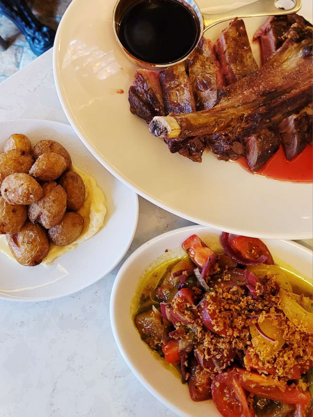 cote de boeuf and sides