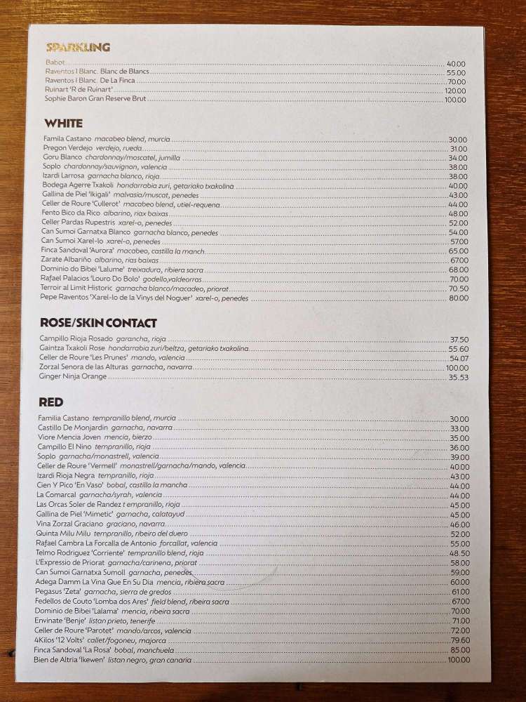 wine menu bar dani