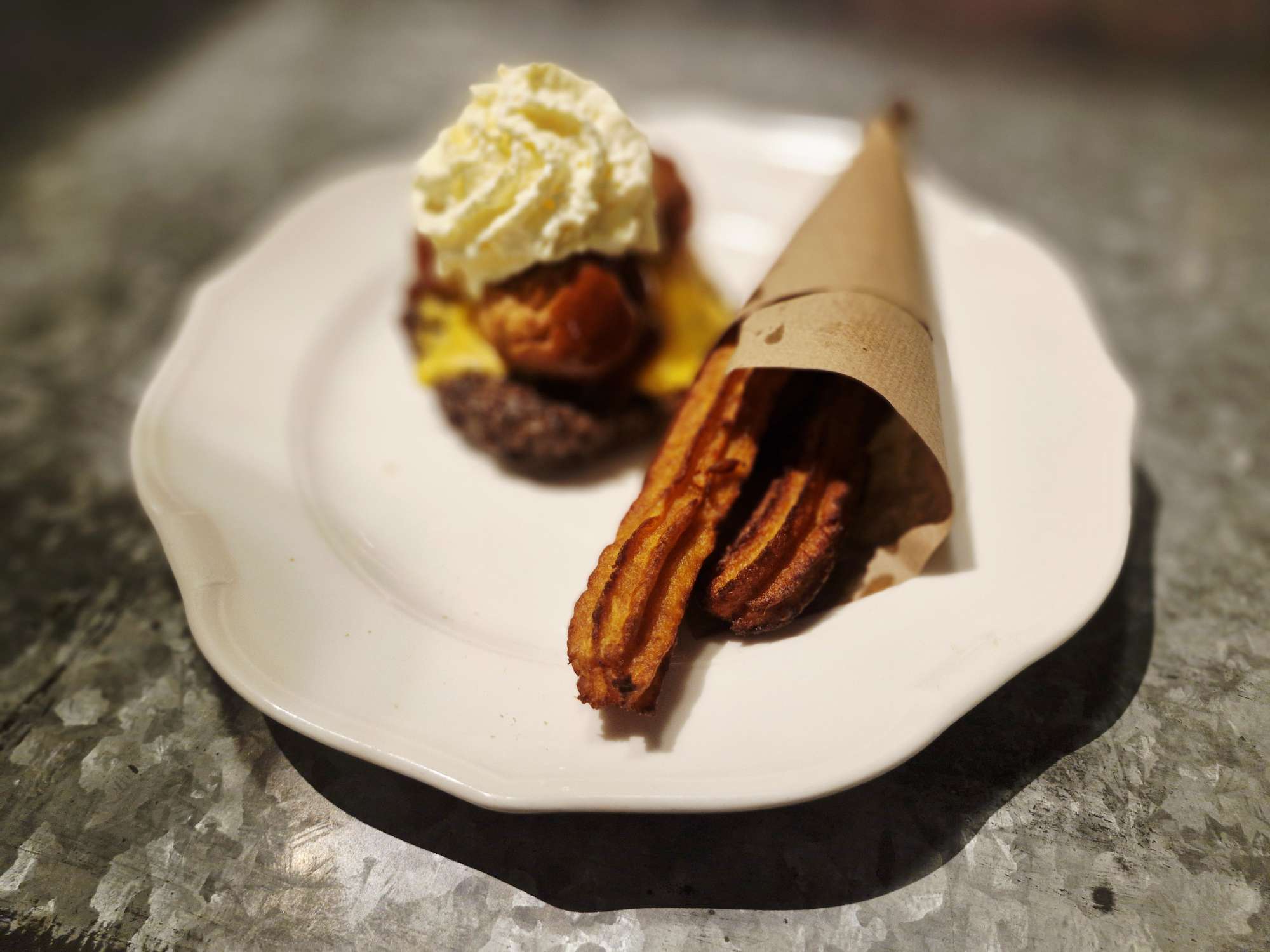 Burger disguised as a dessert at Privé de Dessert