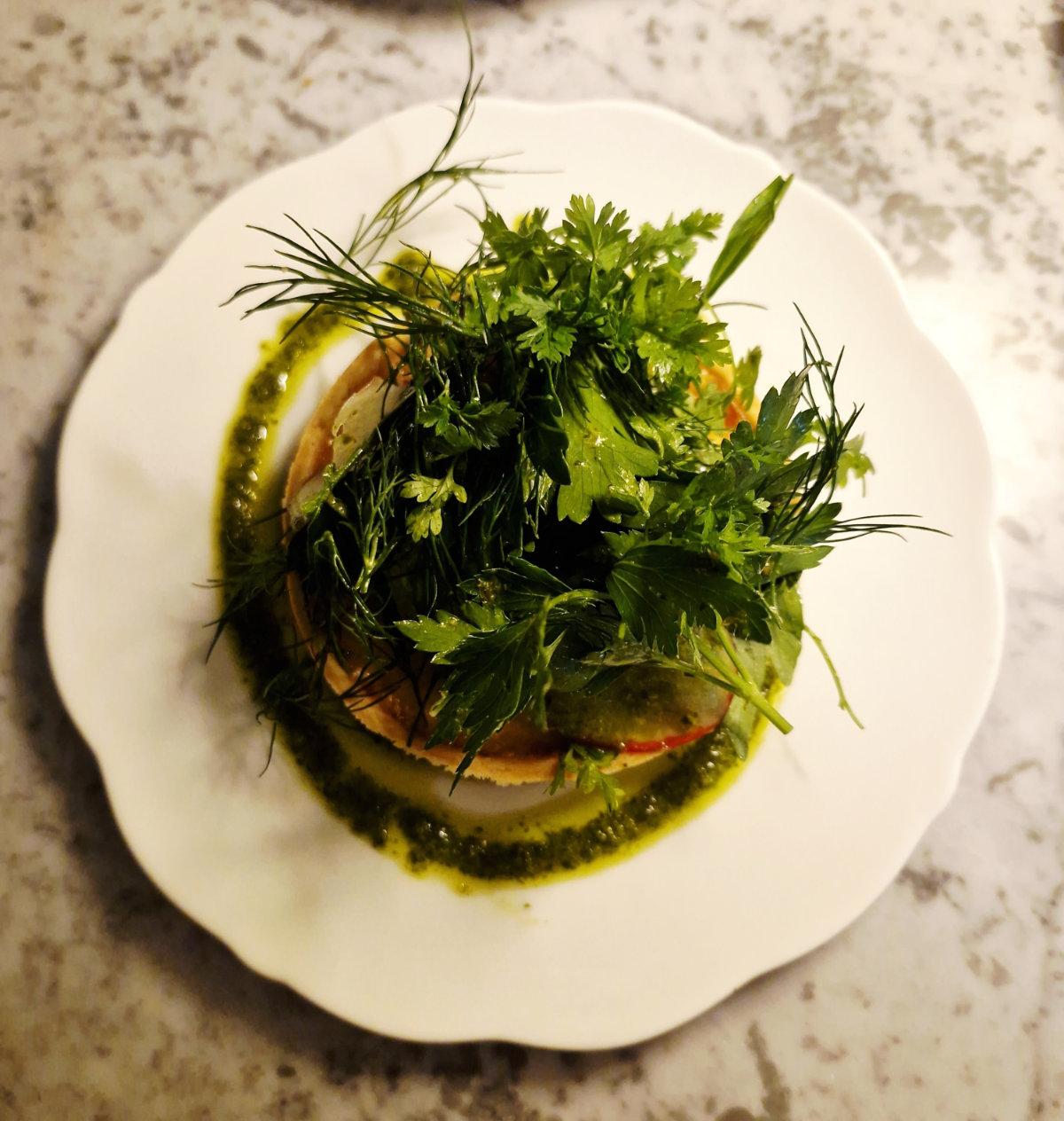 devilled crab tartlet