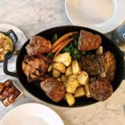 hoxton edinburgh sunday roast from above with sides