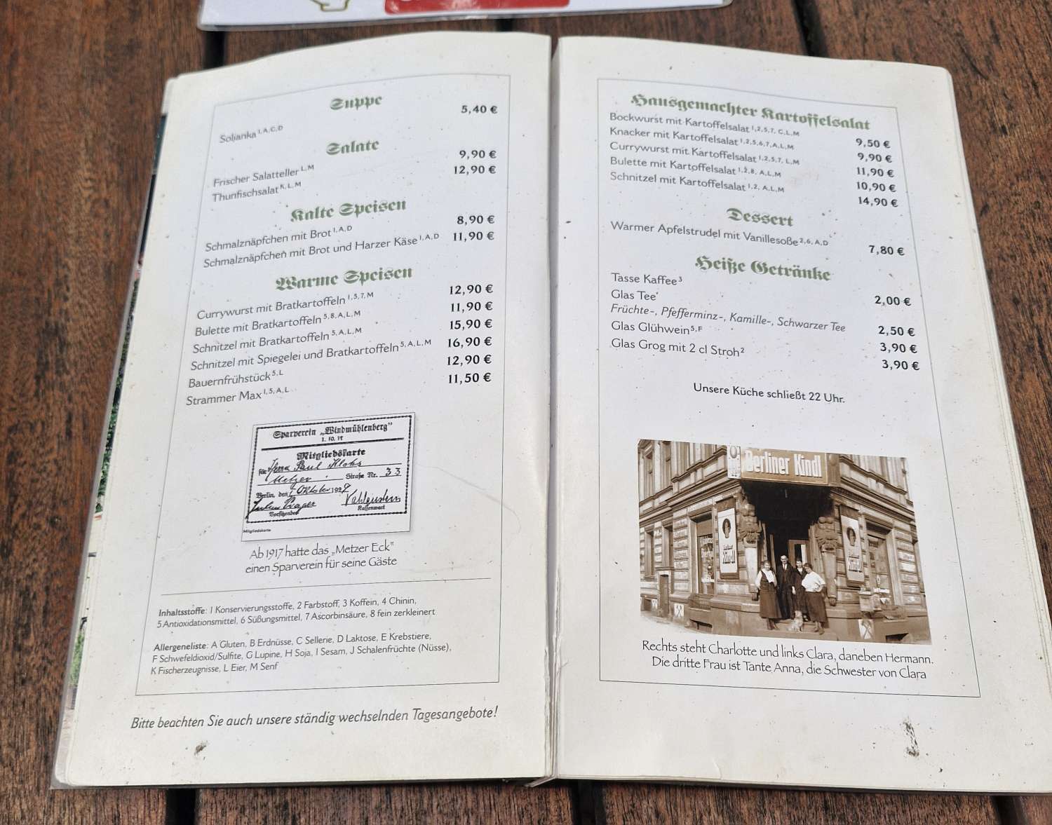 menu metzer eck bar berlin