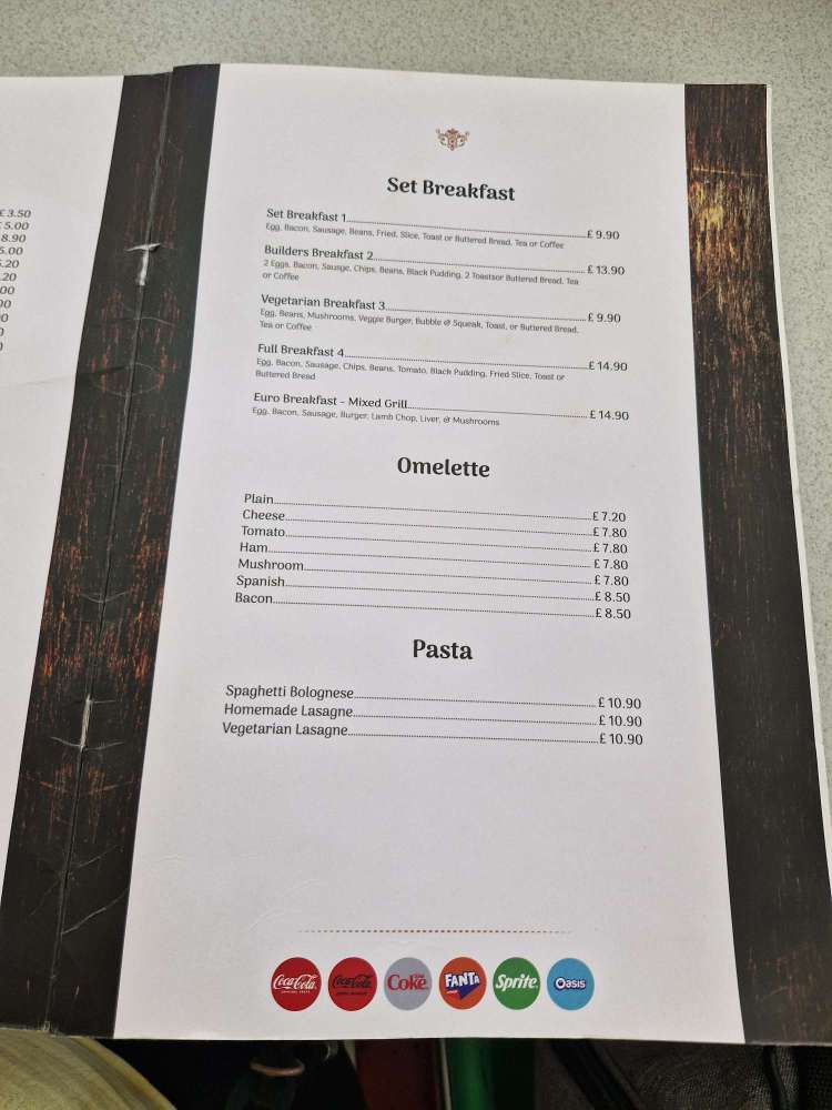 menu Euro cafe Holloway Road