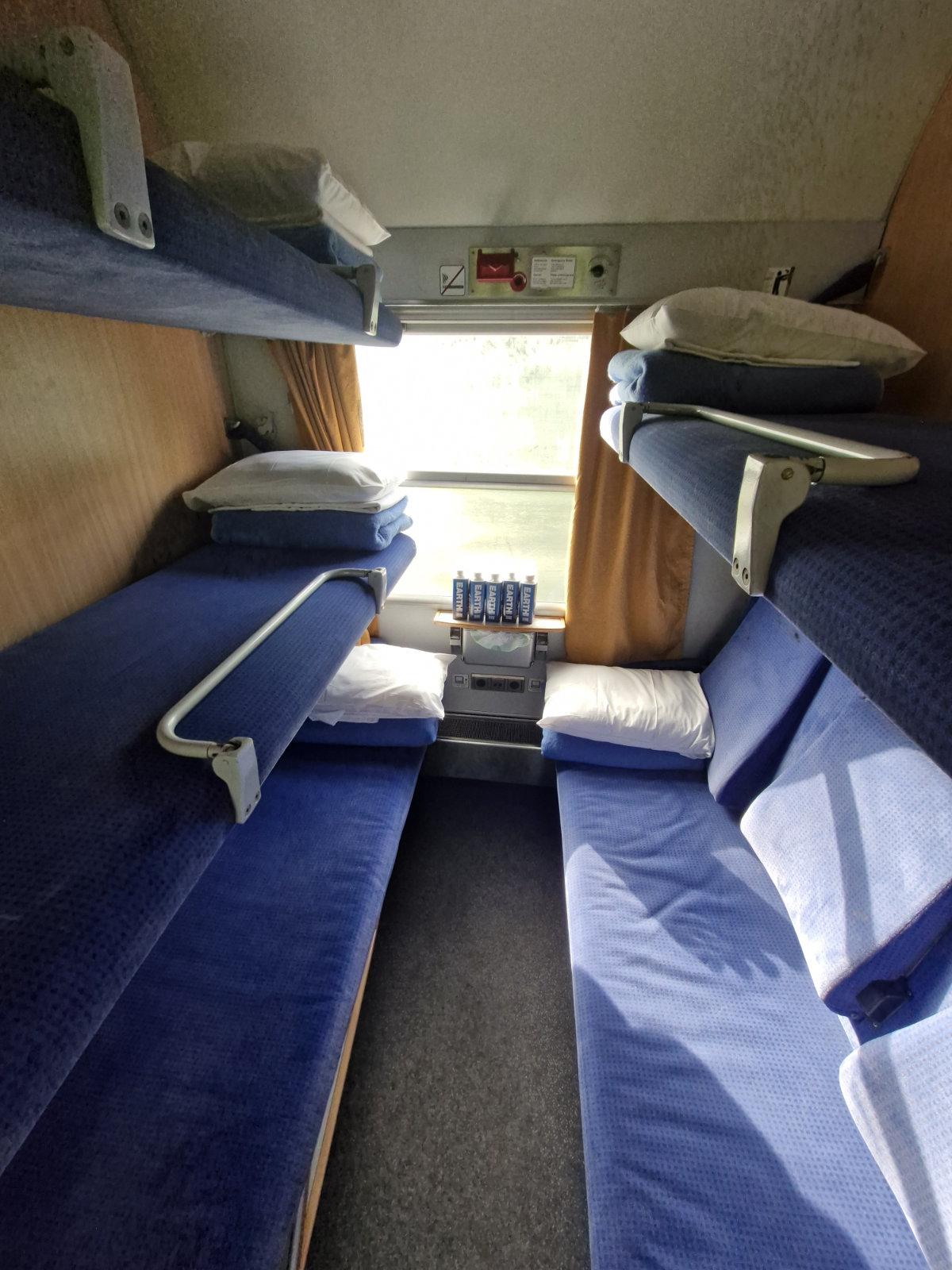 Shared couchette on the European Sleeper