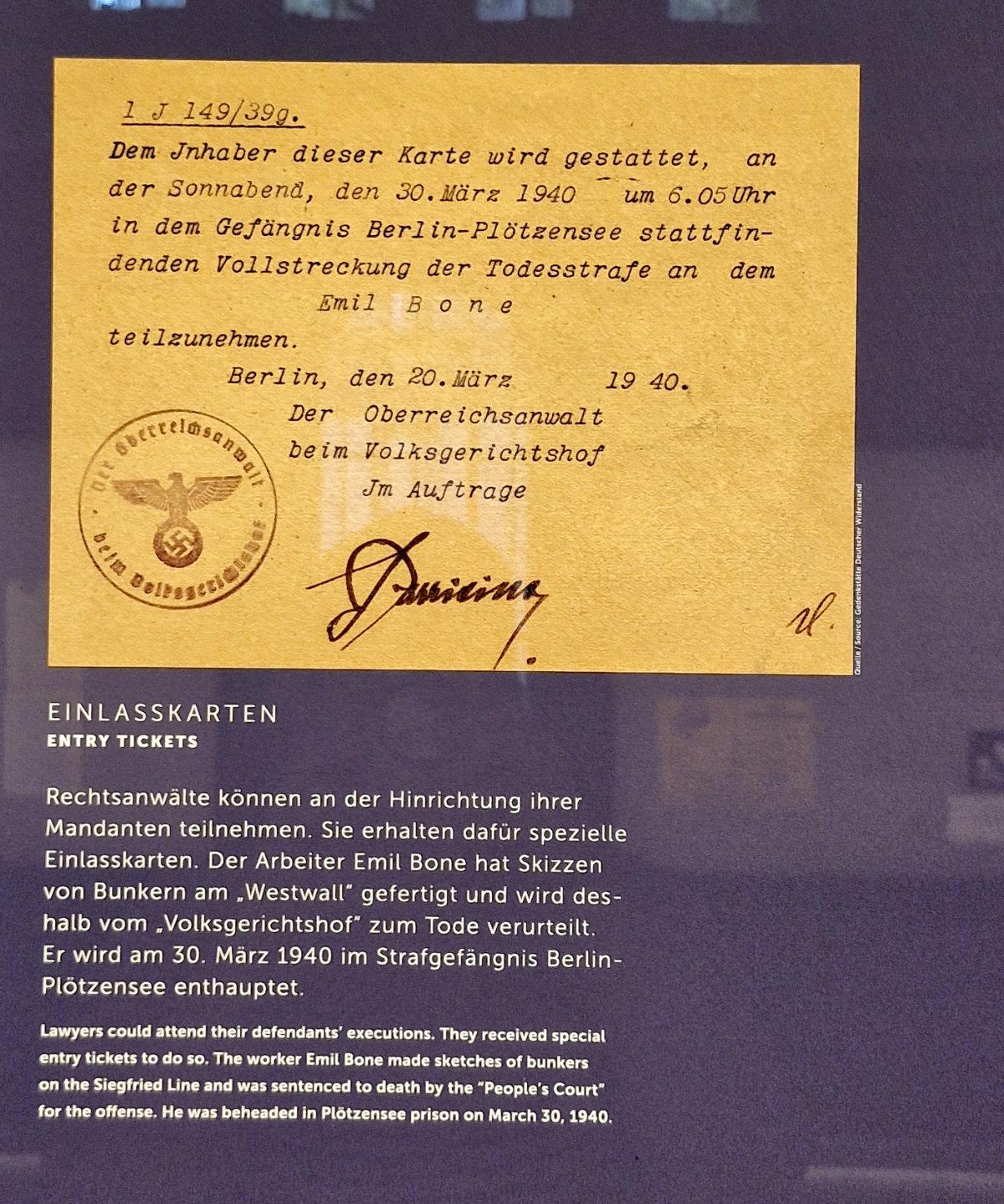 Gedenkstätte Plötzensee entry ticket