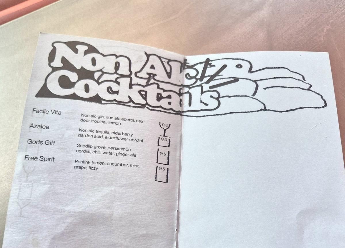 Next Door Glasgow Southside Cocktail Bar non alcoholic cocktail menu
