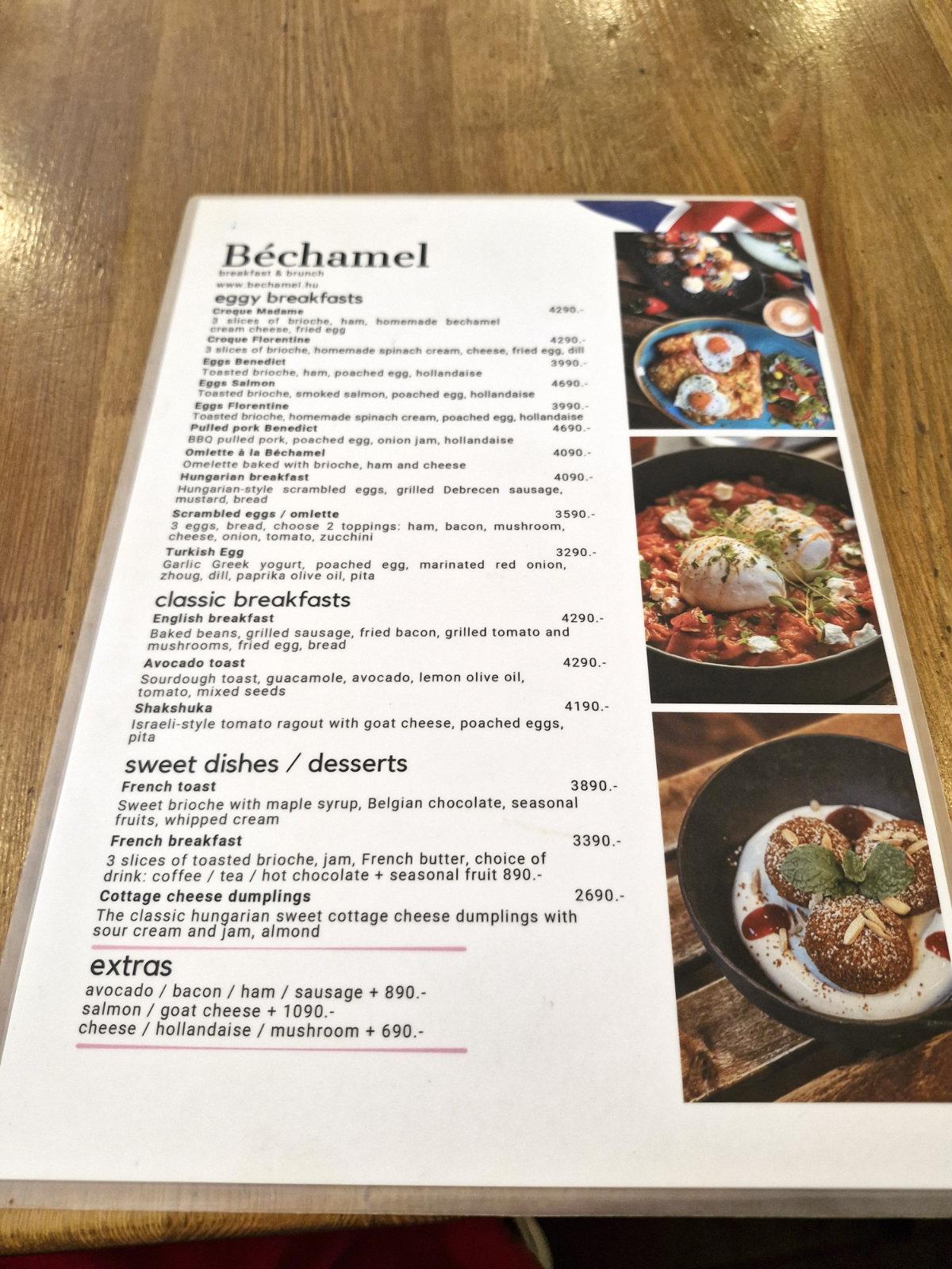 bechamel budapest menu 1