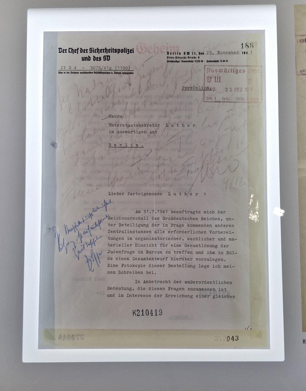 original invitation for Wannsee conference 1